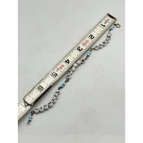 Vintage gold filled beaded name bracelet - Picture 4 of 4